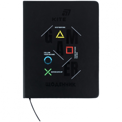 Дневник школьный в твердой обложке PU Gamer KITE k26-264-1