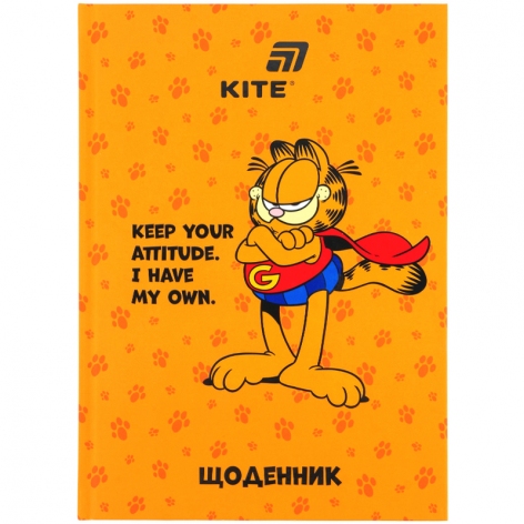 Дневник школьный в твердой обложке Garfield KITE gf26-262