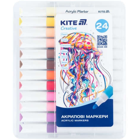 Маркеры акриловые 24 цвета Jumbo Creative KITE k-1291