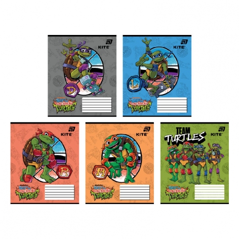 Зошит 12 л. клітинка, УФ лак, Ninja Turtles KITE nt26-232
