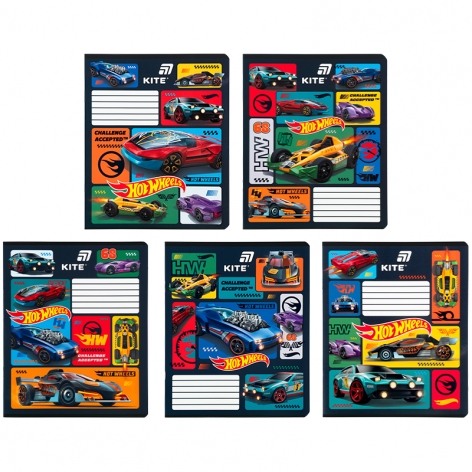 Зошит 12 л. лінія софт тач + УФ лак, Hot Wheels KITE hw26-234