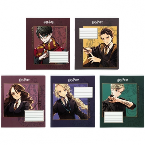 Тетрадь 12 листов в линию фольга + УФ лак, Harry Potter KITE hp26-234
