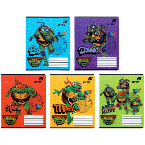 Зошит 12 л. лінія УФ лак, Ninja Turtles KITE nt26-234