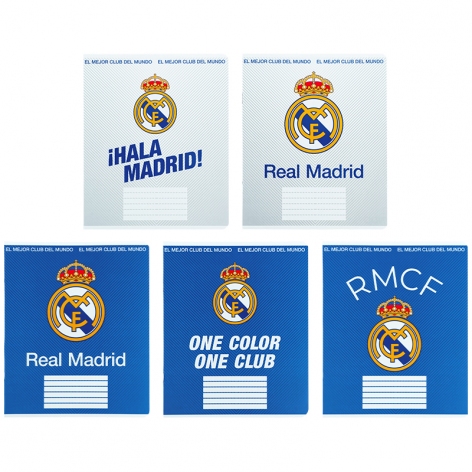 Тетрадь 12 листов в линию софт тач + УФ лак, FC Real Madrid KITE rl26-234