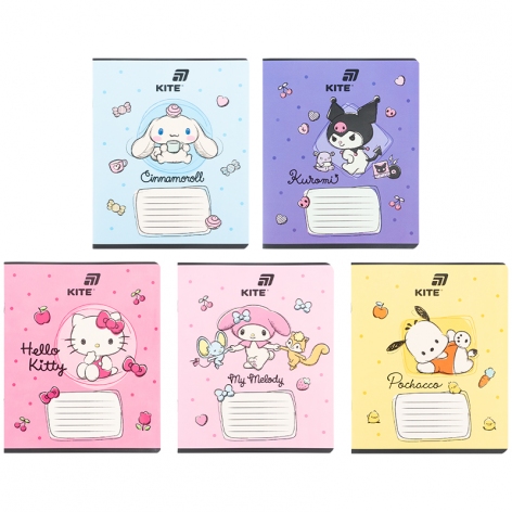 Тетрадь 18 листов в клетку софт тач + УФ лак, Hello Kitty KITE hk26-236-2