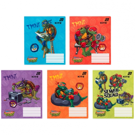 Зошит 18 л. клітинка УФ лак, Ninja Turtles KITE nt26-236