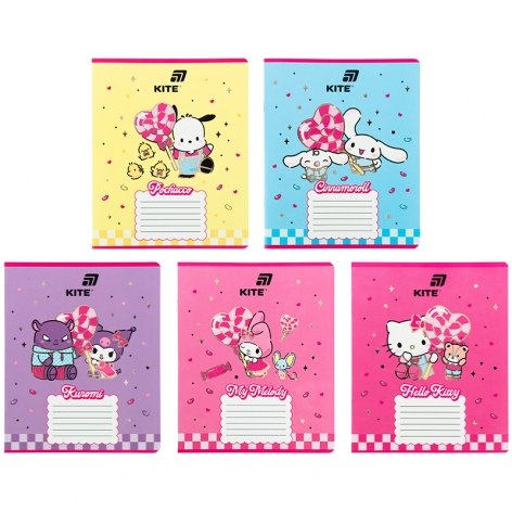 Зошит 18 л. лінія фольга + УФ лак, Hello Kitty KITE hk26-237