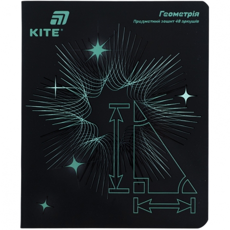 Тетрадь предметная 48 листов в клетку, софт тач + УФ, Lumen, геометрія KITE k26-240-1