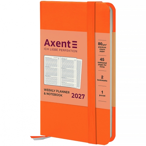 Щотижневик 2027 Pocket Strong, 90*150, помаранчевий, Axent 8508-27-64-a