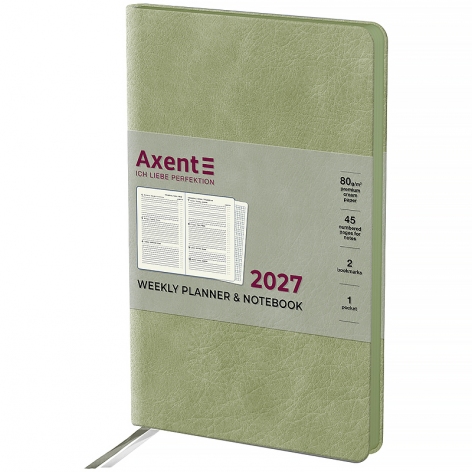 Щотижневик 2027 Partner Soft Cloud, 125*195, салатовий, Axent 8537-27-4-a