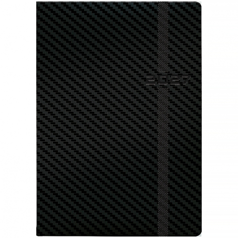 Ежедневник 2027 Стандарт Soft Carbon черный, Brunnen 73-795-31-907