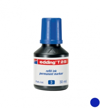 Чорнило для заправки перманентних маркерів Edding e-370, e-390, синій Permanent e-T25/03, 30 мл