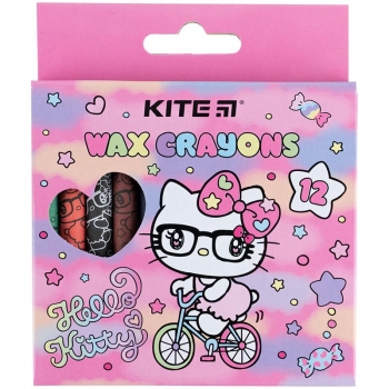 Крейда воскова, 12 кольорів в упаковці Hello Kitty Kite hk24-070