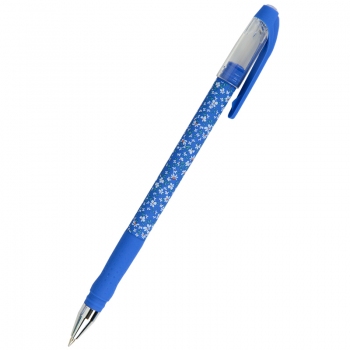 Ручка кулькова Blue floral Axent ab1049-36-a синя