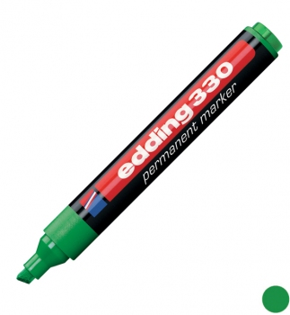 Маркер перманентний 1 - 5 мм, клиновидний письмовий вузол, зелений, Edding Permanent marker e-330/04