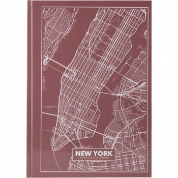 Записная книга А4, 96 листов в клетку в твердой обложке, Maps New York AXENT 8422-543-a
