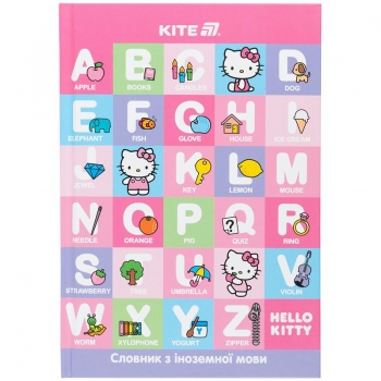 Словник для запису іноземних слів А5 в картонній обкладинці, 60 арк. Hello Kitty Kite hk25-407-1 Словник для запису іноземних слів А5 в картонній обкладинці, 60 арк. Hello Kitty Kite hk25-407-1