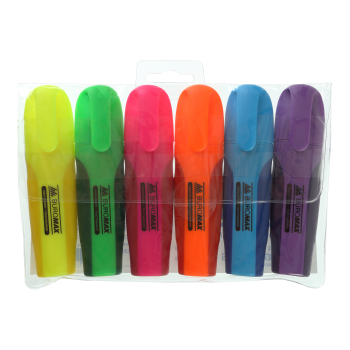 Комплект текстових маркерів NEON 6 кольорів Вuromax BM.8904-94