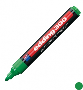 Маркер перманентний 1,5 - 3,0 мм, конусний письмовий вузол, зелений, Edding Permanent marker e-300/04
