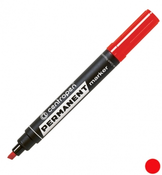 Маркер перманентний 1-4,6 мм, клиновидний письмовий вузол, червоний, Centropen Permanent 8576/02