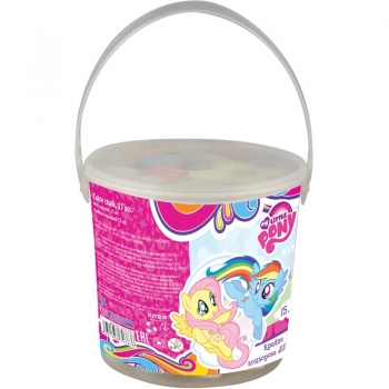 Мел круглый, цветной JUMBO в ведерке 15 мелков KITE Little Pony LP17-074