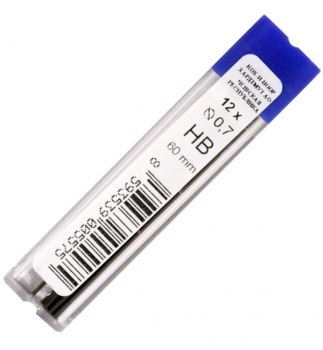 Стрижні для механічного олівця 0,7 мм, (12 штук в упаковці) Koh-i-noor 4162.НВ