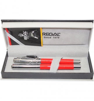 Комплект ручек (перо+роллер) красный, REGAL R2456205.Р.RF