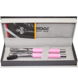 Комплект ручок (перо+ролер) рожевий, REGAL  R2456210.Р.RF
