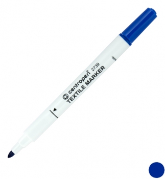 Маркер для маркування тканини, 2 мм, конусний письмовий вузол, Centropen TEXTILE 2739/03 синій