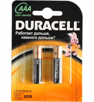 Елементи живлення, батарея Duracell Alkaline LR03 MN2400 2xBL