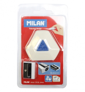 Комплект ластика PPM14 + точилки BASIC Milan ml.BYM10226 белый