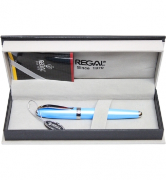 Ручка кулькова в подарунковому футлярі, блакитна,  REGAL R87312.P.B