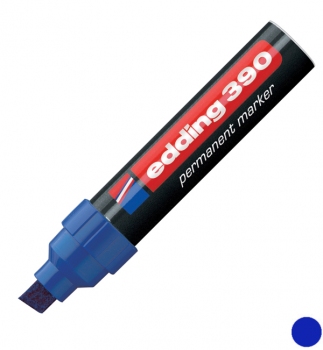 Маркер перманентний 4 -12 мм, скошений письмовий вузол Edding Permanent marker e-390/03 синій