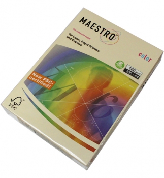Папір Maestro Color Pastel A4 160 г/м2, 250 арк. Cream (крем) CR20