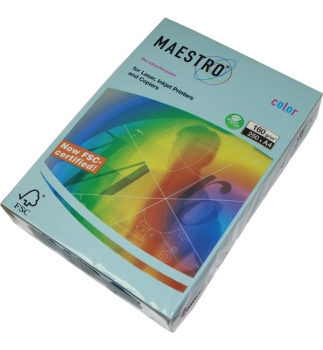 Папір Maestro Color Pastel A4 160 г/м2, 250 арк. Iceblue (блакитний) OBL70