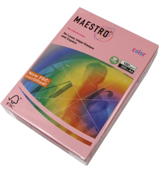 Папір Maestro Color Pastel A4 160 г/м2, 250 арк. Pink (рожевий) PI25