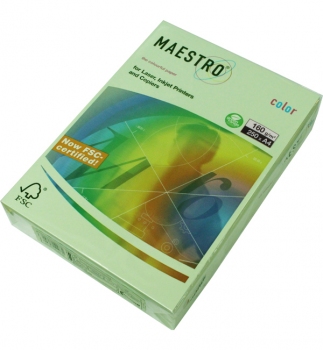 Папір Maestro Color Pastel A4 160 г/м2, 250 арк. Green (cветло-зелений) GN27