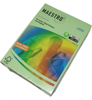 Папір Maestro Color Pastel A4 160 г/м2, 250 арк. Medium Green (cвітло-зелений) MG28