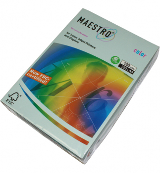 Бумага Maestro Color Pastel A4 160 г/м2, 250 л Blue (голубой) BL29