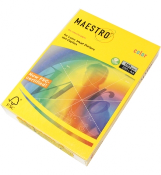 Бумага Maestro Color Intensive A4 160 г/м2, 250 л Sun Yellow (тёмно-желтый) SY40