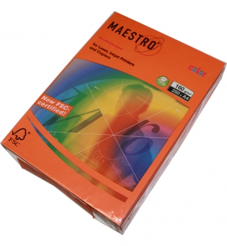 Папір Maestro Color Intensive A4 160 г/м2, 250 арк. Orange (помаранчевий) OR43