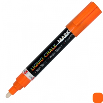 Маркер крейдяний помаранчевий SANTI, конусний та скошений письмовий вузол 5 мм (390563)