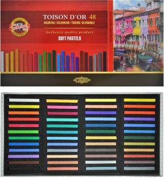 Мелки пастельные сухие, мягкие, 48 цветов TOISON D`OR □7 мм, Koh-i-noor 8586