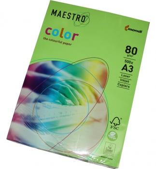 Папір Maestro Color Intensive A3 80 г/м2, 500 арк. Spring Green (зелений) MA42