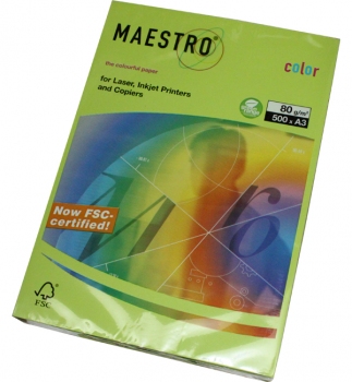 Папір Maestro Color Intensive A3 80 г/м2, 500 арк. Lime Green (зелений) LG46