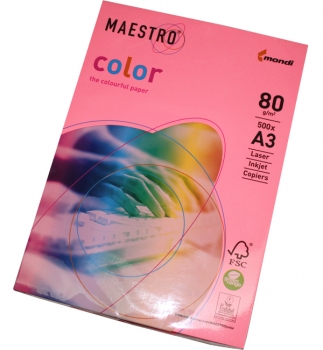 Папір Maestro Color Neon A3 80 г/м2, 500 арк. Neon Pink (рожевий неоновий) NEOPI