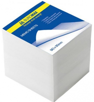 Блок белой бумаги для записей 9 х 9 х 9 см , не склеенный Вuromax BM.2219