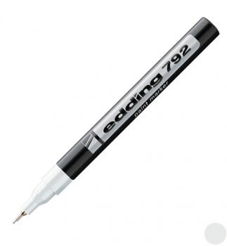 Маркер лаковий 0,8 мм, конусний письмовий вузол, білий, Edding Paint marker e-792/11