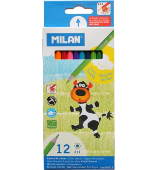 Олівці кольорові, 12 кольорів, MILAN ml.80012
