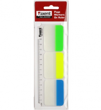 Закладки пластикові 38 мм х 45 мм, 30 штук неонових кольорів  AXENT 2447-01-A